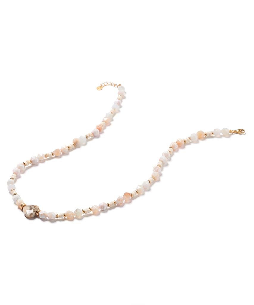 Колье Polalita Champagne с сердечками (Plt-Nl-025_Be)