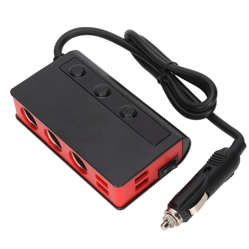 TR24 Разветвитель прикуривателя на 3 гнезда 180 Вт Быстрая зарядка USB Автомобильный разветвитель прикуривателя для мобильных устройств