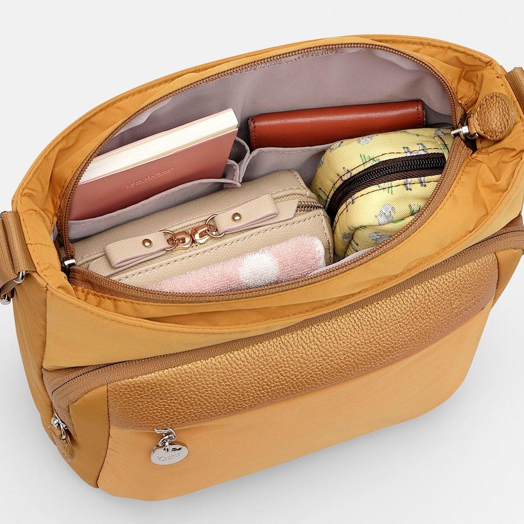 Сумка через плечо с карманом B5 размер вертикальный многофункциональный желтый зеленый [Kanana Project] PJ1-4th Anti-Virus женская № 67643