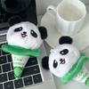 Adorable Mini Panda Plush Toy Keychain Soft Cotton Cute Animal Doll White Green