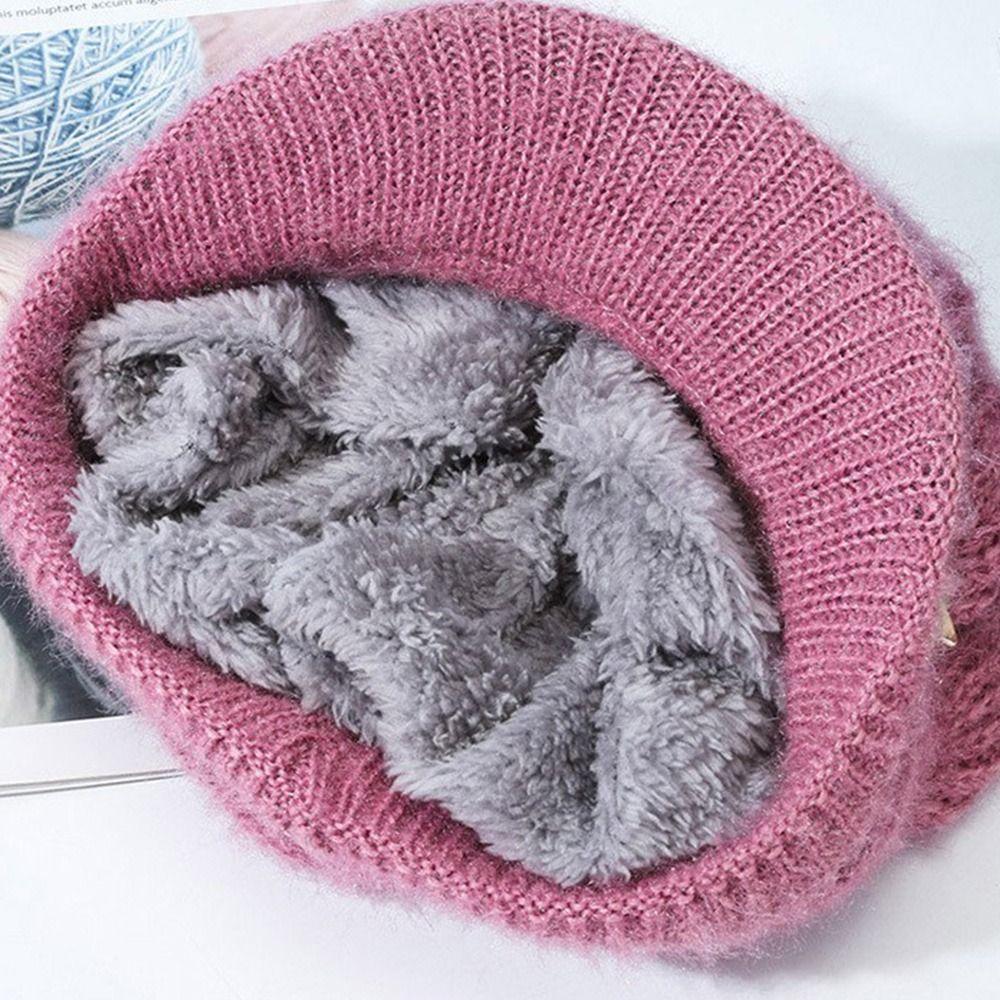 Ветрозащитная плюшевая шапка однотонная шапка-грелка для ушей зимняя теплая вязаная шапка для среднего возраста