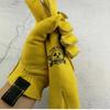 Unisex Motorcycle Rider Cowhide Gloves Classic Black & Yellow Vintage Leather Cycling & Outdoor Riding heavy Duty Work Luvas