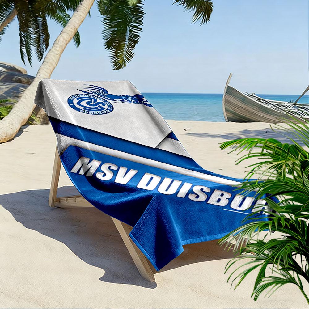Beach Towel with MSV Duisburg German Club Badge, Quick Dry Lightweight, Ultra Soft Absorbent, for Vacation Pool Gift