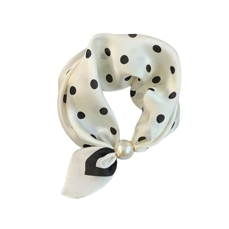 Шелковый шарф новое жемчужное ожерелье весенне-летний тонкий магнитная застежка ленивый шелковый шарф женский шарф-подвеска цепочка на ключицу