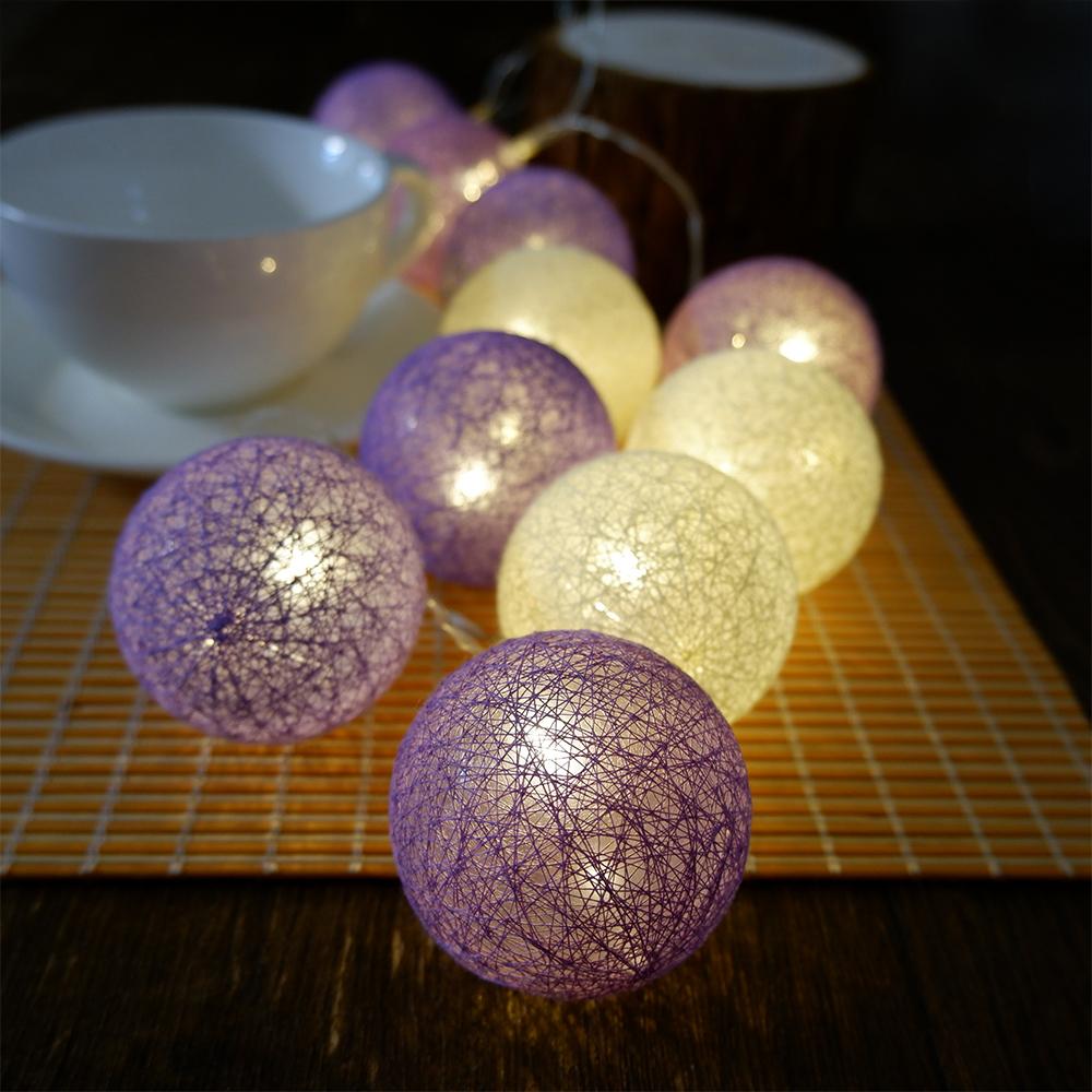 Ватный шар, световая цепочка, ночные огни, гирлянда, светодиодная гирлянда, Рождество, детская спальня, Хэллоуин, уличное свадебное украшение для патио, вечеринки