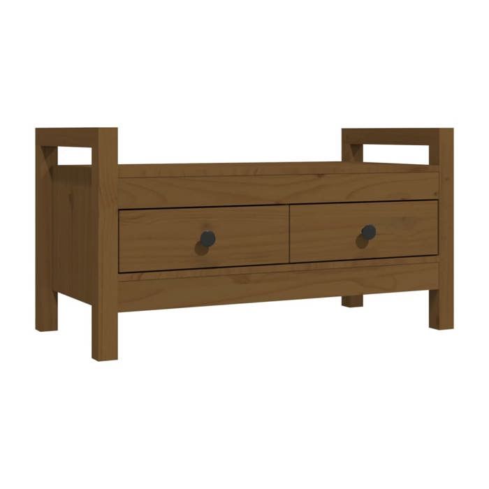 821787 vidaXL Entryway Bench Honey Brown 80x40x43 Cm Solid Pine Wood