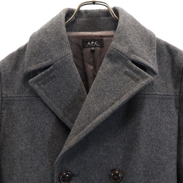 A.P.C. Сделано во Франции Пальто Честерфилд XS серое Двубортное Мужское Б/У