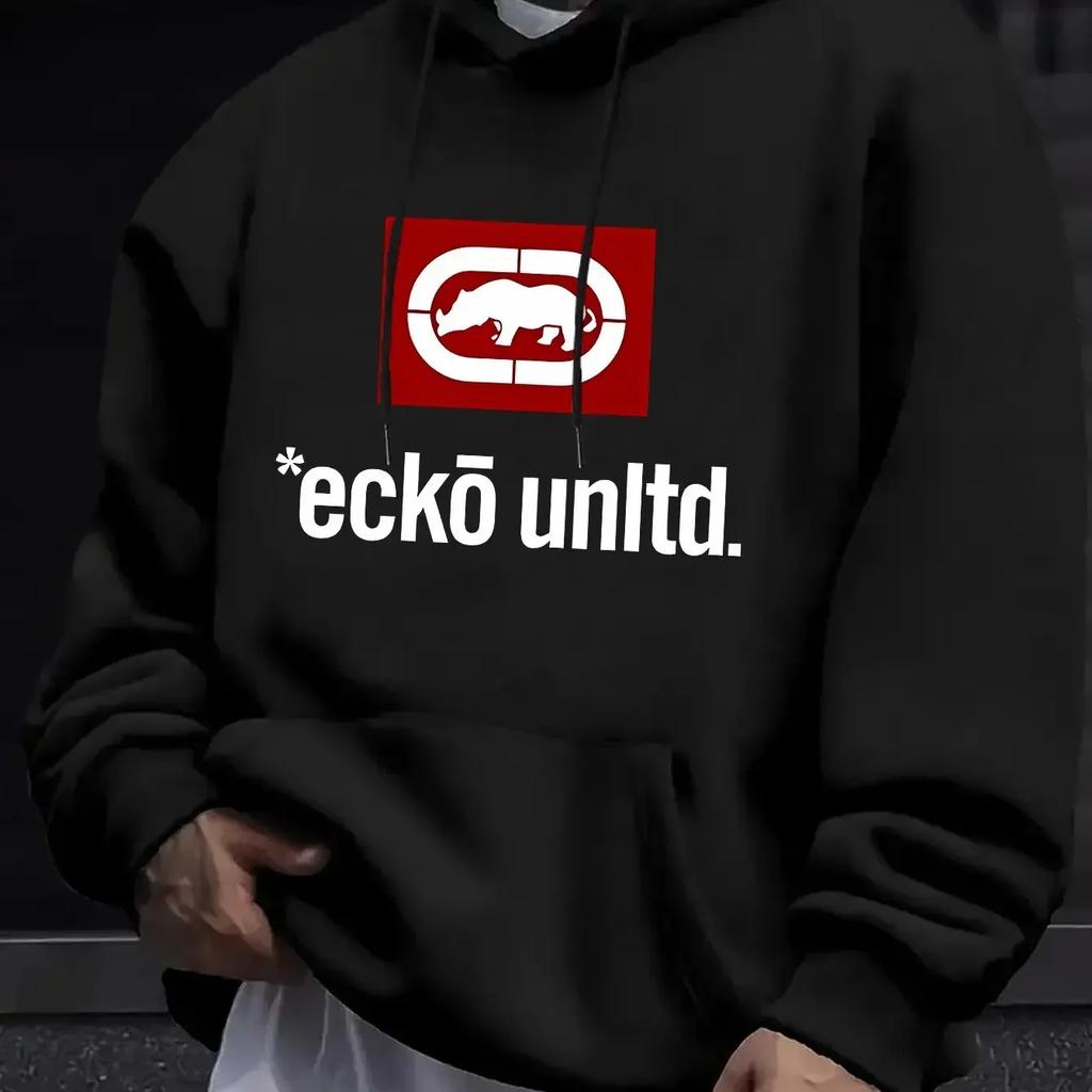 Hoodie with "Ecko Unlimited" Pattern - Casual Sports Regular Autumn/Winter Hoodie