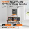 PowMr 25A/35A/45A MPPT Контроллер заряда солнечных батарей для 12V/24V Литиевой батареи LCD Регулятор 100VDC Солнечная панель Двойной USB Контроллер