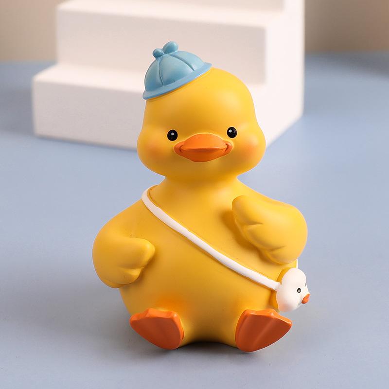 Cute MOMO Duck Resin Decoration Little Yellow Duck Cartoon Gift Creative Home Decoration Car Decoration, Desktop Decoration Small Gift