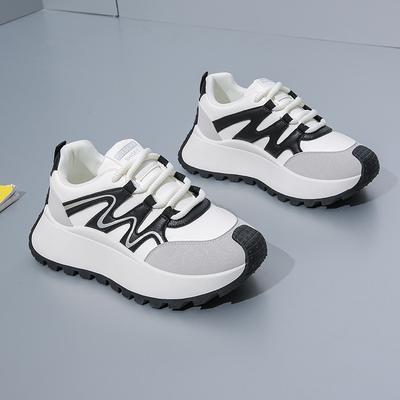 Кроссовки папы 2025 весна новинка корейская версия дышащие женские туфли ins тренд студенческие беговые спортивные туфли повседневная обувь W511