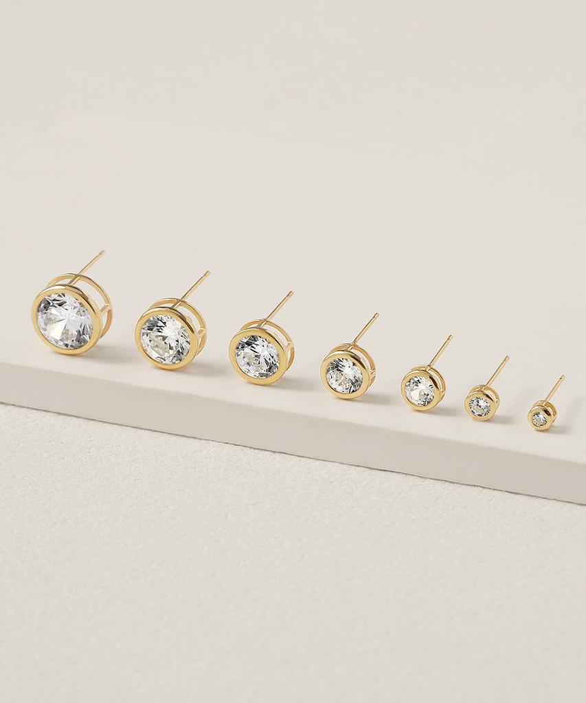 Серьги Mcel 14K Moa с безелем и кубическим цирконием