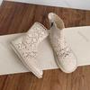 Summer Ankle Cool Boots Women's Knitted Cotton Hemp Hollow Mesh Sandals Ladies Comfortable Flat Bottom Soft Soled Botines Shoes
