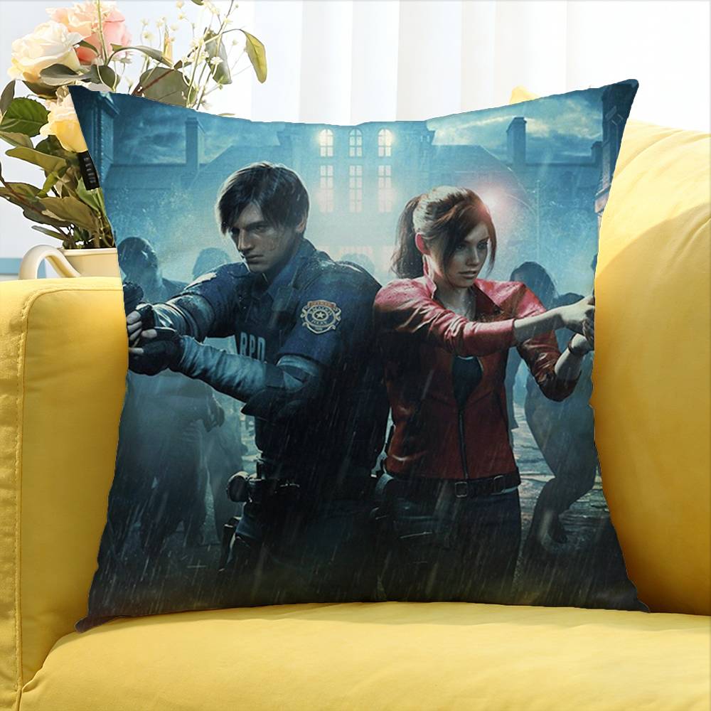 Game R-Resident E-Evil Requiem Leon Various Sizes Square Pillow Case For Car Home Bedchamber Decor