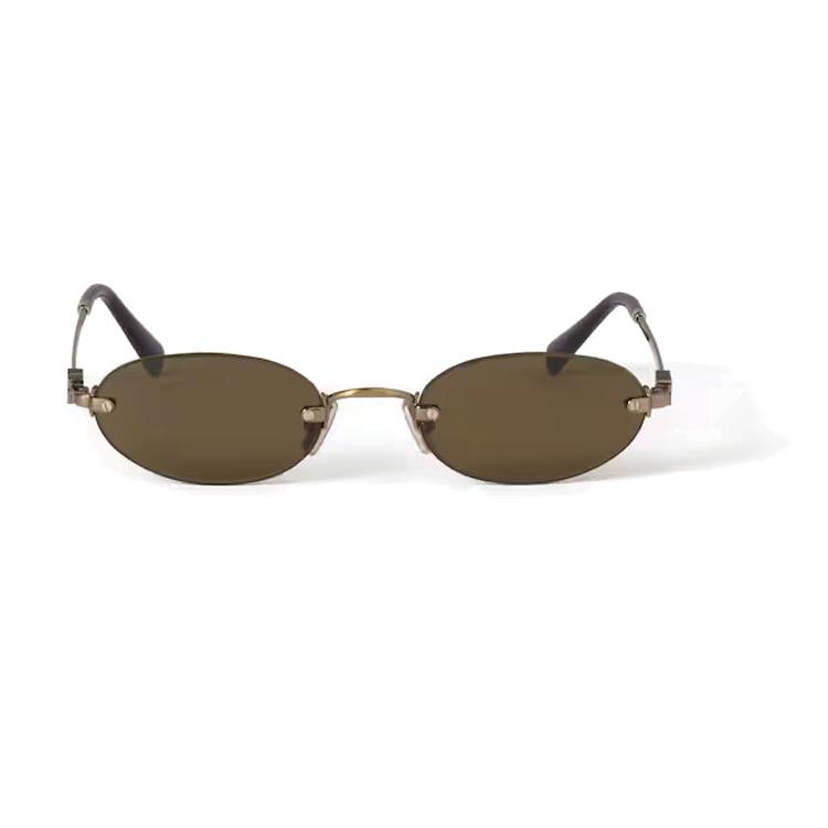 Miu Miu Solid Lens Oval Sunglasses Unisex sunglasses Gold SMUA54_E26C_FE09Z_C_051