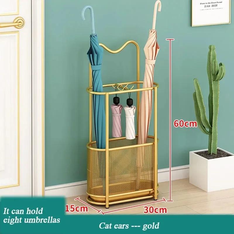 Umbrella Stands Indoor Metal Stand Doorway Storage Bucket with Hook Large Capacity Umbrella Holder Simple Umbrellas Storage Boxs