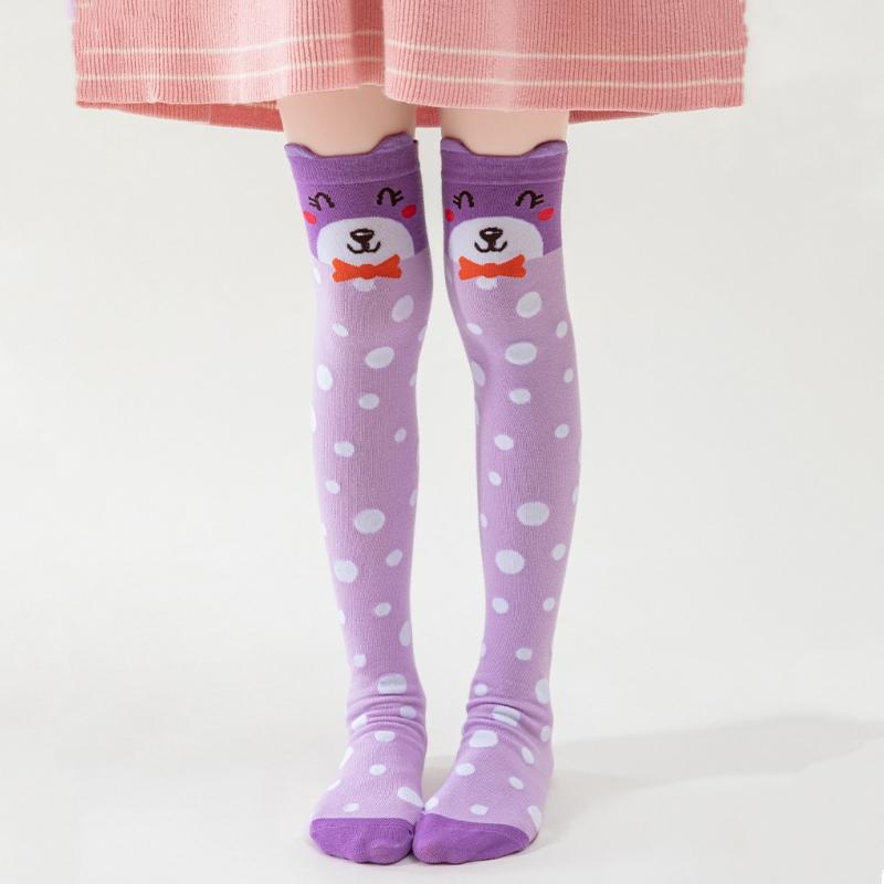 Spring Autumn Girls Cotton Over The Knee Long Lovely Stockings Cartoon Cartoon Kids Child Knee High Socks Infant Baby Socks