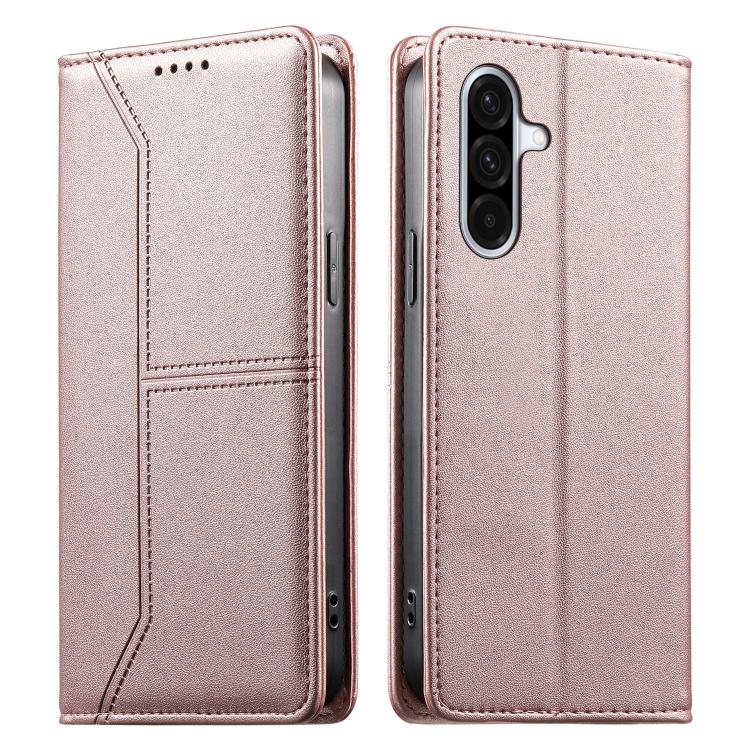 Stitched Line Magnetic RFID Vegan Leather Phone Case, Card Slots Wallet Shockproof Protective Flip Cover For Samsung Galaxy A06 / A07 4G / 5G