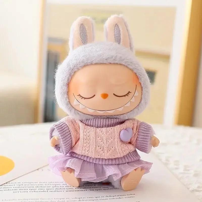 Мини Одежда для Куклы Наряд Аксессуары для 15-17см Ropa Labubu и 10см Хлопковой Куклы Любовь Худи Розовая Вязаная Юбка Одежда без куклы
