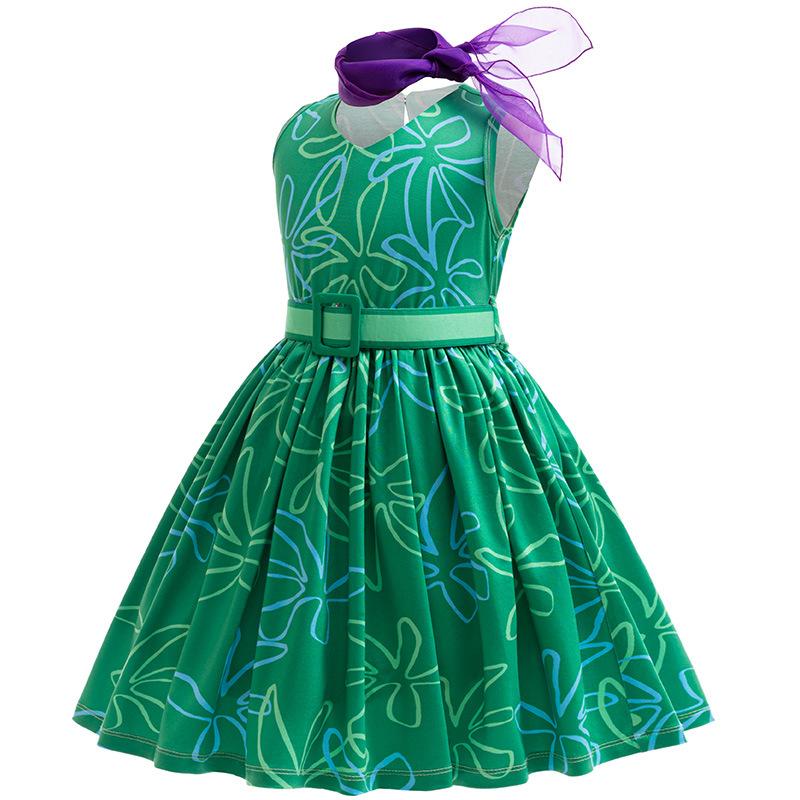 Cute and Fun Outfits for Girls Inside Out A-Line Skirt Belt Scarf and Wig Perfect for Halloween Dress Up