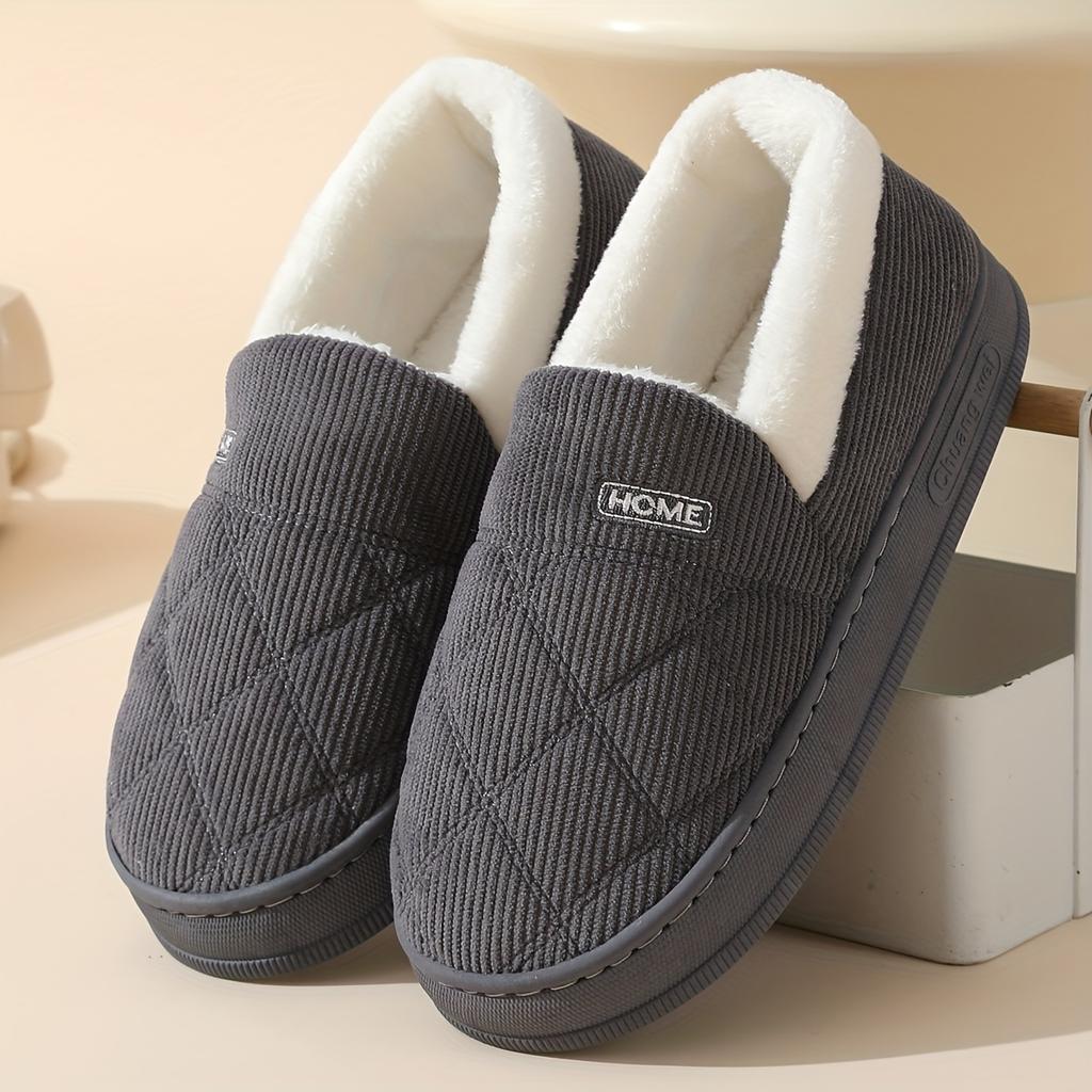 Простые однотонные тапочки, повседневная и удобная обувь с плюшевой подкладкой, удобные домашние тапочки