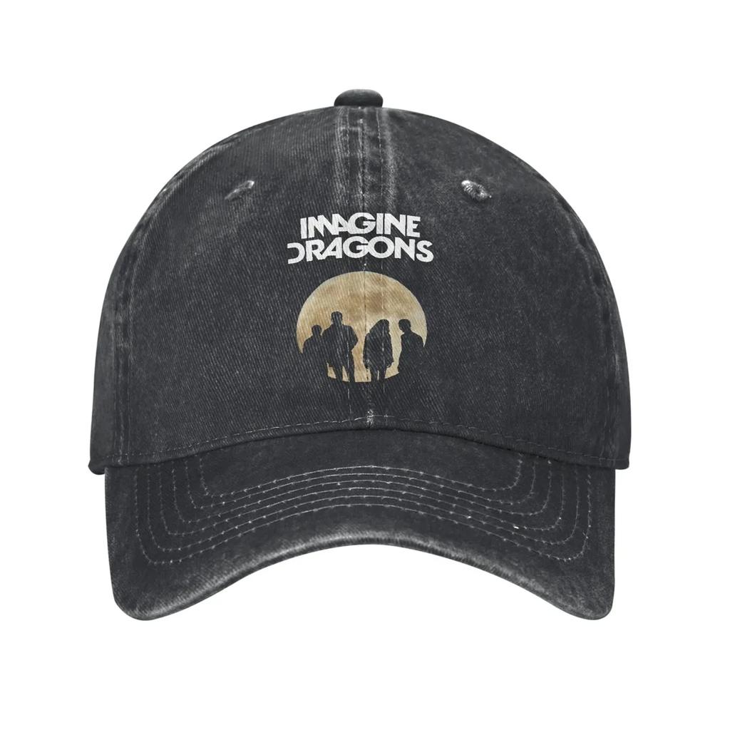 Vintage Imagine Dragons Loom Album Baseball Caps for Unisex Women Distressed Denim Snapback Hat Band Music Outdoor Adjustable Hats