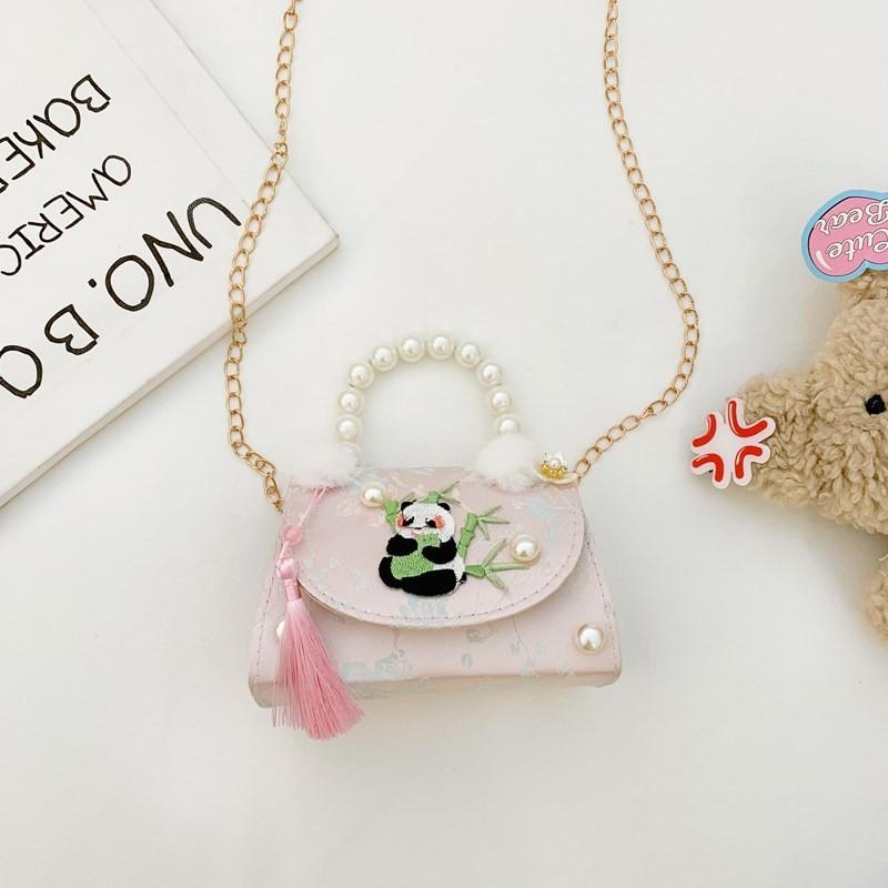 Genderneutral Kids Stylish Shoulder Bag With Cute Panda And Beautiful Chain Details