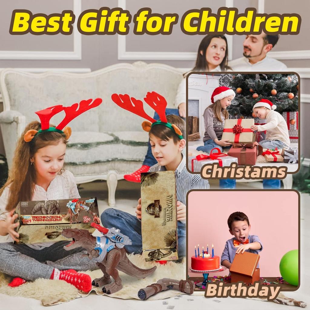 Dinosaur Toy with and Multifunctional Robotic Dinosaur with Impressive and Popular Gift for Birthday or Radio-controlled Smoke, Moving, Roaring,