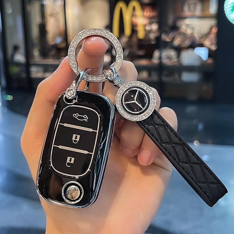 KMLC1 Car Key Case Cover Shell Bag For Mercedes Benz Smart Fortwo 453 Forfour 2015 2016 2017 CWTWB1G767 TWB1G767 Keychain Accessories