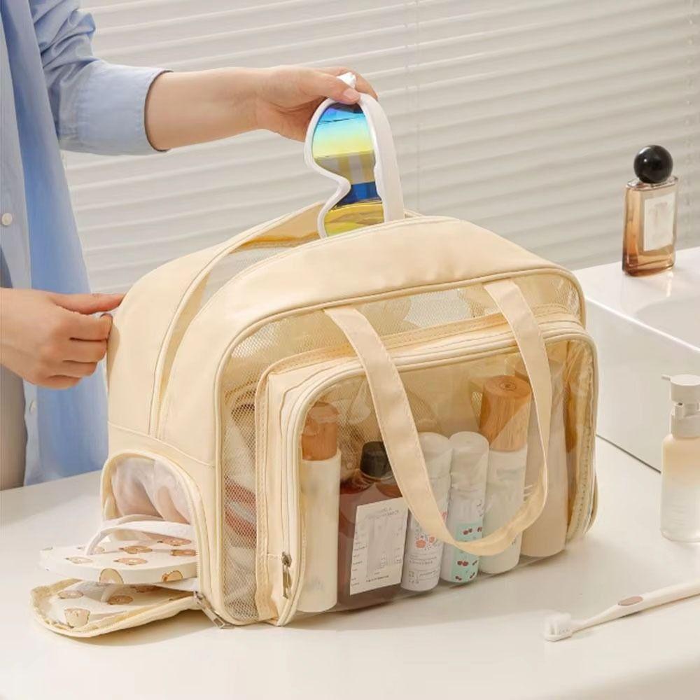 Pu Transparent Waterproof Cosmetic Bag PVC Make Up Bag Travel Storage Bag  Travel