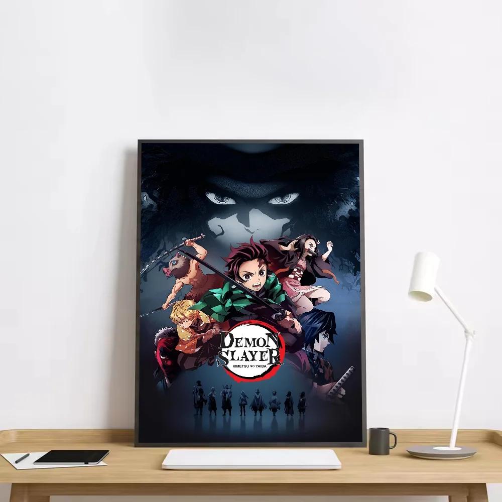 Аниме Фигурка Клинок Рассекающий Демонов Постер HD арт липкий на стену водонепроницаемый дом гостиная спальня бар эстетичное украшение