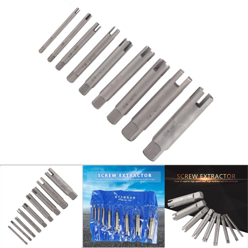 Steel Broken Head Taps Remover Stripped Screw Tap Extractor Set (#B)