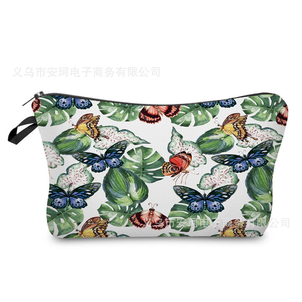Женская косметичка с цветочным принтом Органайзер для туалетных принадлежностей Дорожный чехол для хранения 6662