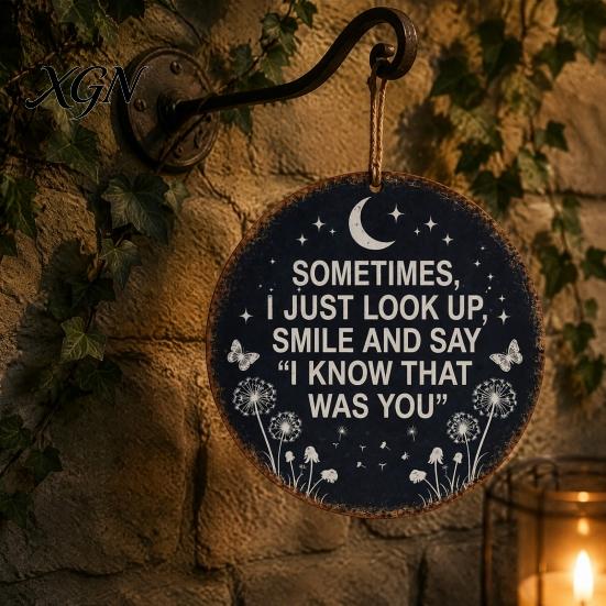 Decorative Garden Memorial Hanging Sign, I Know That Was You Remembrance Decor, Vintage Metal In Loving Memory Decor Wall Art Sign for Porch
