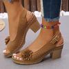Fashion Ladies Shoes 2025 New Buckle Strap Women's Sandals Fashion Floral Casual Summer Hollow Out Plus Size Shallow Heeled Sandals