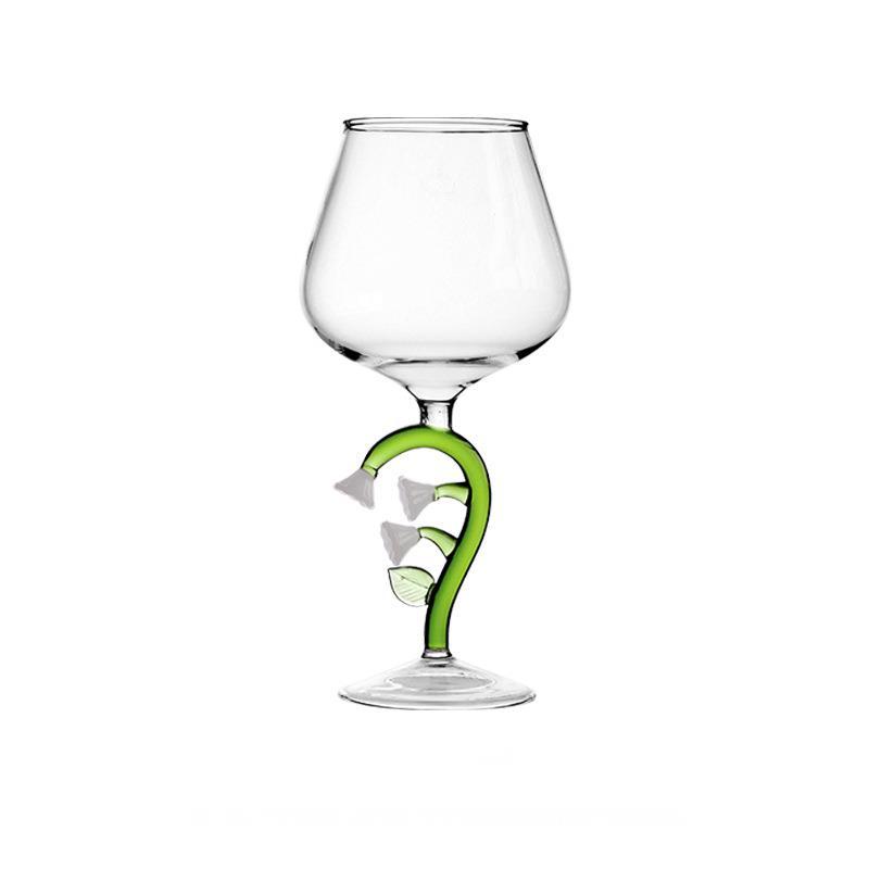 Plant Goblet Crystal Glass Creative Wedding Party Glassware Wine Tasting Glasses Flower CLASSIC BURGUNDY Bordeaux Champagne Cup