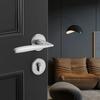 Nickel Brushed Indoor Bedroom Door Lock, Door Handle, Household Wooden Door Universal Silent Handle Lock
