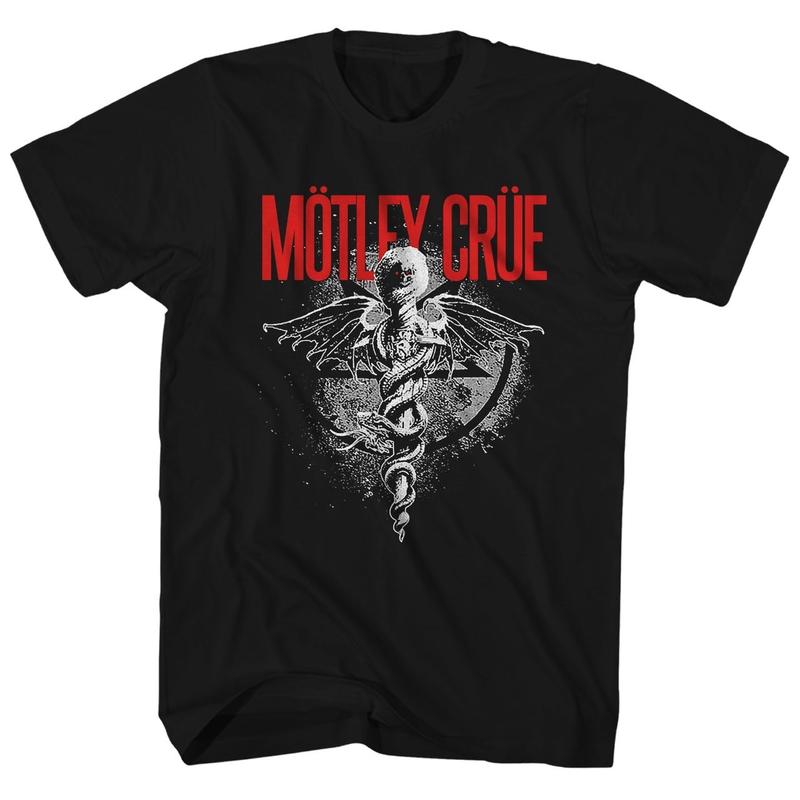 Motley Crue Dr Feelgood Логотип Унисекс Футболка Музыка Классический Рок Группа Футболка Новая Черная