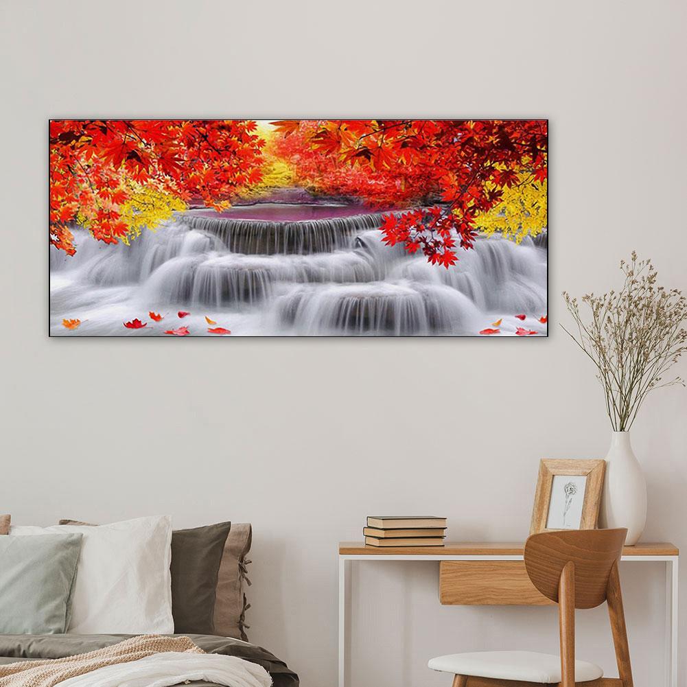 Кленовый водопад DIY Наборы алмазной живописи Полная круглая дрель Домашняя стена Смола Стразы Рисунок DIY Украшение дома Подарок