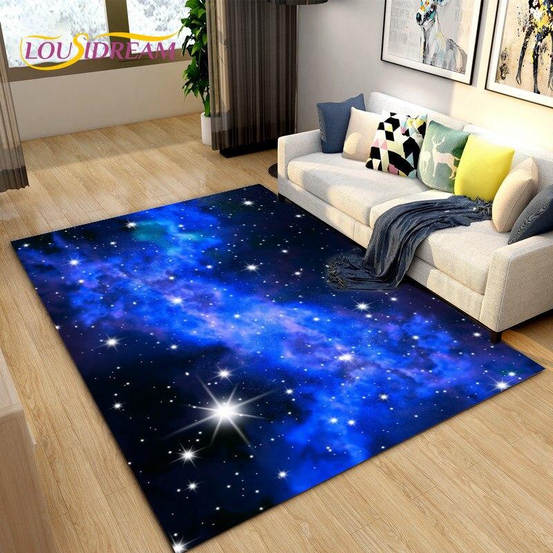 Коврик Galaxy Universe Space Stars, ковер для гостиной, украшение детской комнаты, дети играют, ползают, нескользящий напольный коврик