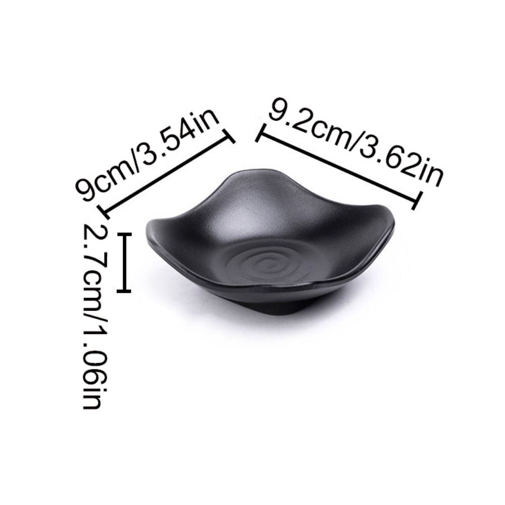 Black Seasoning Plate Japanese Style Sushi Soy Dipping Sauce Bowl Snack Plate  Home