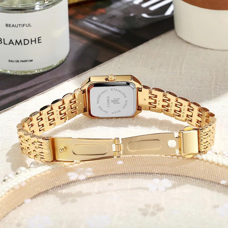 Stainless Steel Strap Watch Women Quartz Wristwatch Student Simple Square Quartz Watches