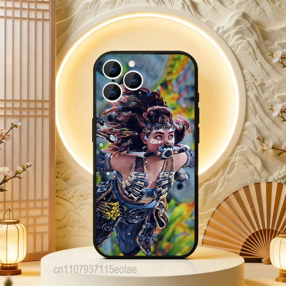 Чехол для телефона Aloy H-Horizon Z-Zero dawn Для iPhone 17,16,15,14,13,12,11,Pro,Max,Plus,E,Air,Mini Защитный Черный Чехол
