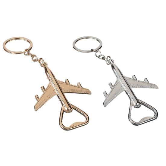 Открывалка для бутылок в виде самолета Брелок Металлическая модель самолета Брелок для сумки Забавная подвеска Новинка Открывалка для бутылок Подарок для любителей самолетов