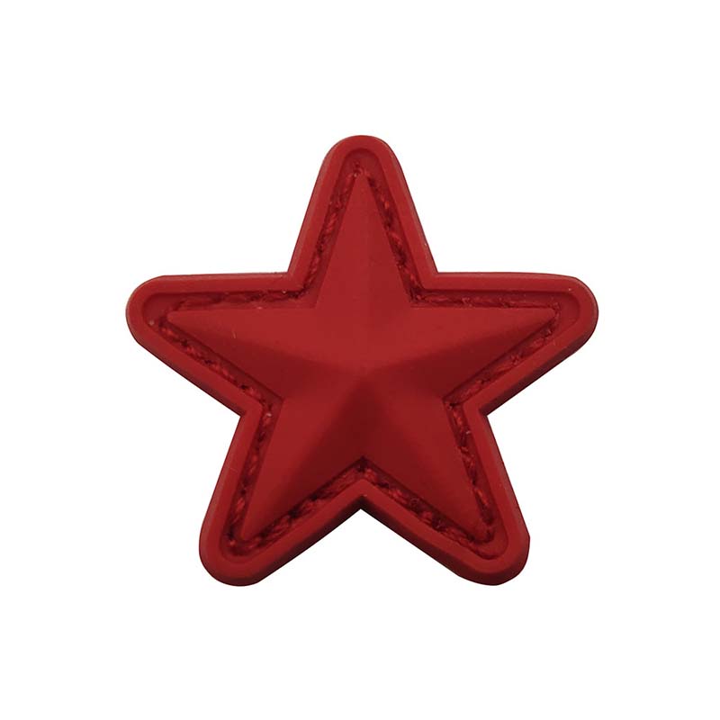 3*3CM/ PVC Rubber Small Star Hook Patches Military Stickers On Backpack,Stars Clothes Applique Embroidery Hook and Loop Patch