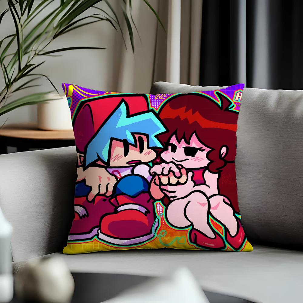 Fashion FFFriday Night Funkining Cushion Cover Antidustmite Pillowcase Invisible Zipper Silky Short Plush Sofa Cushion Cover