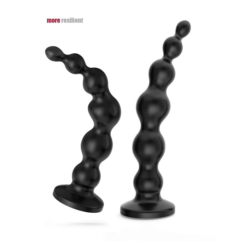 Vibrating Anal Beads Butt Plug Rechargeable Flexible Butt Plug Prostate Massager with 10 Vibration Modes Anal Toys for Men Women