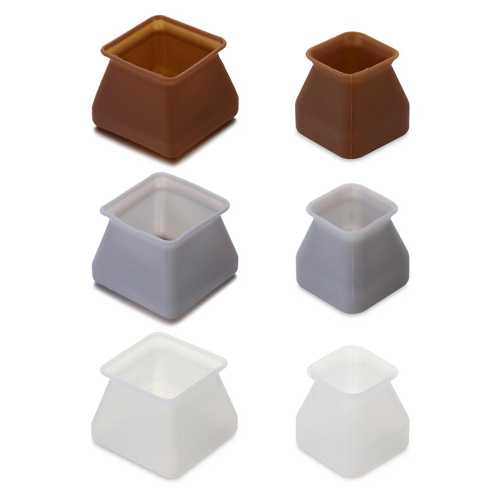 Floor Protectors White Grey Small Large Table Cover Silicone Chair Leg Caps Square
