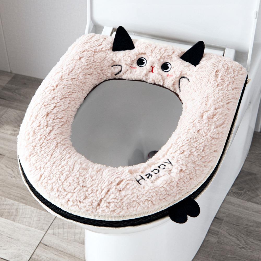 Cartoon Cat Zipper Toilet Cover Waterproof Toilet Seat Pad New Toilet Seat Cushion Universal