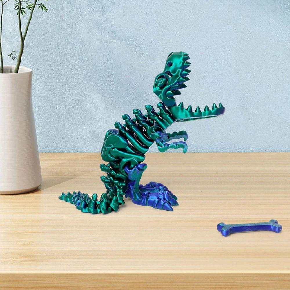 Кристальный 3D-печатный Тираннозавр Рек с большим ртом 3D-арт Артрикулированные Динозавры Игрушки Ландшафтное Украшение